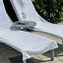 Black & White Brands (2-Pack) Luxury Chaise Lounge Chair Cover Towel 100% Plush Turkish Combed Cotton 30x85 White 500 GSM Absorbent Quick-Dry Fitted Pocket for Pool/Resort/Hotel/Spa/Beach - 2 Pack