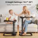 Adjustable Height TV Tray Table with Bumper Rounded Corner Design & Flip-top Side Table for Bedroom, Living Room, Bathroom and Study, End Table for Eating, Dinner or Laptop, Espresso