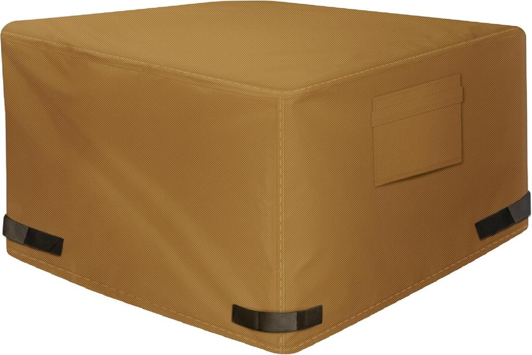 NEXCOVER Square Fire Pit Cover - Waterproof 600D Heavy Duty Cover, Premium Patio Outdoor Cover, 36L x 36W x 24H, Fits for 33 inch, 34 inch, 35 inch, 36 inch Fire Pit / Table, Brown.