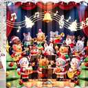 Leketoo Christmas Shower Curtain for Bathroom, Cute Fabric Xmas Shower Bathtub Window Curtains Sets with 12 Hooks for Kids Waterproof Bathroom Decoration Supplies 72x72in,Pack Of 2