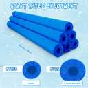 Hollowfly 6 Pack Jumbo Pool Noodles Swimming Floating Foam Tube Extra Large Hollow Bright Swimming Pool Noodles Bulk Heavy Duty for Adults(Blue,55 x 3.5 Inch)