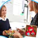 Henoyso 3 Pcs Christmas Teacher Gifts, Crochet with Card, Handmade Crochet Knitting Thank You Gift for Christmas Xmas Home Table Decorations Ornament