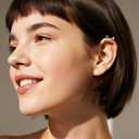 2 Pairs Stackable Cat Stud Earrings for Women, Hypoallergenic G23 Titanium 16G Stainless Steel Helix Cartilage Earrings - Flat Back CZ Jewelry Gift for Sensitive Ears - 2 Colors (sliver)