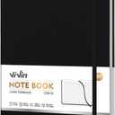 Vivin B5 College Ruled Notebook for Work,6.9"x9.8" Leather Hardcover Journal,192 Pages Professional Lined Notebook for Office & Business (Black)