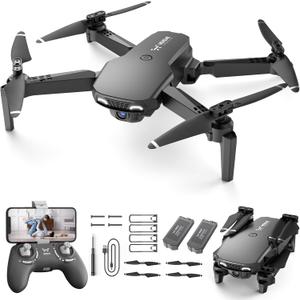 NEHEME Drones for Kids with Camera - Remote Control Helicopter Toys Gifts for Boys Girls, 1080P HD FPV RC Quadcopter for Adults, One Key Start/Land, Altitude Hold, Gravity Control, 2 Batteries, Black