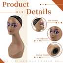 Leinuosen 4 Pcs Female Realistic Mannequin Head for Wigs 19" Lifelike Plastic Manikin Head Display Heads for Sunglasses Earrings Jewelry Display, Beauty Accessories (Black), about 19 inches/ 48 cm in height