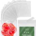 Seal Fresh Self Sealing Cellophane Bags - 3" x 4" (1000 Count) - Clear Plastic Resealable Cello Bag - Cellophane Treat Bags, Cookie Bags for Packaging, Candy bags, Cello Bags, Pastry Bags