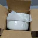 MALACASA 24 OZ Cereal Bowls, Porcelain Soup Oatmeal Bowls Set of 6, White Kitchen Ceramic Serving Bowl wtih Black Rim, Dishwasher Microwave Oven Safe, White, Series LUNA