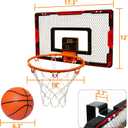 Mini Indoor Basketball Hoop for Kids, Over Door Basketball Toy with LED Electronic Scoring & 3 Balls, Anti-Impact Backboard, Basketball Toys Gifts for 6 7 8 9 10 11 12 Year Boys Adults Bedroom Office