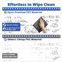 AFMAT White Board Dry Erase Paper, 48" x 36" Whiteboard Wallpaper, with 4 Markers, Stain-Proof & Super Sticky, No Ghost, 4' x 3' Peel and Stick Dry Erase Board Paper Roll for Wall/Home/Office,WS23E