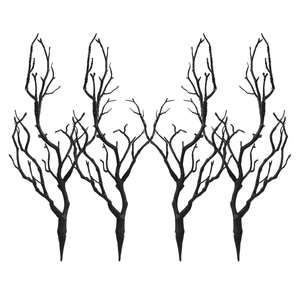 DOITOOL 4 Pcs Artificial Antler Dried Tree Branches 13. 76 Inch Black Plastic Tree Branches for Christmas Halloween Wedding Party Home Decoration, Black