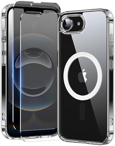 iPhone 16 E Case Clear, Not Yellowing, Screen Protector*2, Military-Grade Protection for iPhone 16e Phone Case 6.1 inch Clear