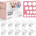 Flange Sizing Kit with 10PCS Flange Inserts 13/15/17/19/21mm, Silicone Breast Pump Flange Insert Kit for 24mm Flanges/Shield Breast Pumps, Pumping Essentials Kit for Moms