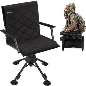 TIDEWE Hunting Chair, Heated Blind Chair with Battery-ThermoCore Series, 360 Silent Swivel, 3 Heat Levels