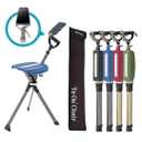 STEP2GOLD Ta-Da Chair Series 2 PRO, Portable Trekking Hiking Pole, Folding Walking Stick with Seat, Walking Cane with Chair, Foldable Chair, Lightweight Aluminum, Easy Carry and Storage, Anti-Slip