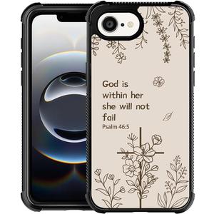 for iPhone 16E Case | Classic Slim Cover Design | Biblical Floral Cross