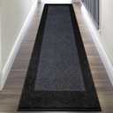 DOMUSTEX Machine Washable Kitchen Rug 24" x 96", Non Slip Kitchen Mat for Floor, Absorbent Entrance Runner Rug for Bedroom, Hallway, Bathroom, Door (Roll Packing) (Charcoal)