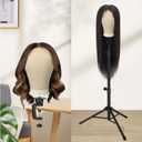 24 Inch Canvas Block Head Mannequin Head for Wigs Salon Wig Head with Mount Hole for Wig Making,Weave Hair Braiding Stand Hat Display Stand,Hairstyle Doll Head Durable Easy to Put Pins In & Out