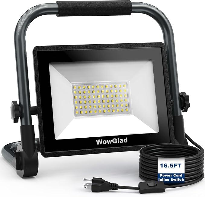 LED Work Light 10000 Lumens, 16.5FT Cord Inline Switch, IP66 Waterproof Mechanic Light for Garage Workshop Job Site Construction Car Repairing