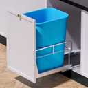 Insputer Pull Out Trash Can Under Cabinet with Soft-Close Slides, Heavy Duty Under Sink Trash Can Kit for Kitchen, Garbage Can Not Included, Requires Minimum Cabinets Opening 12" W X 18" D (Single, Silver)