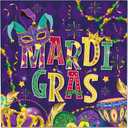 CC HOME Mardi Gras Birthday Paper Plates Napkins Purple Mask Disposable Tableware Set Party Supplies Carnival Theme Dinnerware Serves 24 Guests for Audlts Kids Girls Baby Shower Birthday 88PCS