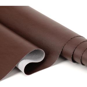 Faux Leather Fabric Smooth Solid 54" x 36" Soft Leather Material Sheets for Upholstery Crafts, DIY Sewings, DIY Upholstery Boat Car Sofa (Dark Brown)
