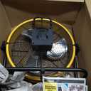 12" Battery Operated Floor Fan Compatible with Dewalt 20V Max Battery, Portable Fan with AC Adapter and USB Output, Metal Industrial High Velocity, Stepless Speed Cordless Fan for Jobsite Garage