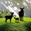 3 Pack Deer Metal Garden Decorative Stakes, Weather Proof Silhouette Statues for Yard, Patio,Outdoor Decor for Deer Lovers and Pet Owners, 14.5 x 12.5 x 0.07 inches