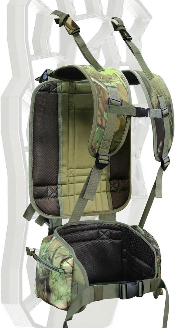 MYDAYS Universal Tree Stand Transport System, Lightweight Tree Stand Carrier with Adjustable Straps, Comfortable Padded Stand Transport Harness for Outdoor Hunting