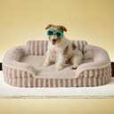LE SURE Cute Dog Bed Medium Size Dog, Orthopedic Waterproof Medium Pet Beds with Sides, High Back Non-Slip Bottom and Egg-Crate Foam Pet Couch Sofa with Washable Removable Cover, Hazel (28.0"L x 23.0"W x 6.5"Th)