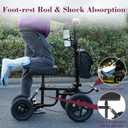 All Terrain Knee Scooter for Adults, Foldable Rolling Knee Scooter with DIY Stickers & Shock Absorber, Steerable Knee Walker for Broken Foot, Ankle Injuries & Surgery, Better Crutch Alternative