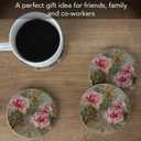 Thirstystone Paeona II Natural Sandstone Coaster 4 Pack Eco-Friendly, Absorbent, Easily Wipes Clean