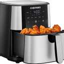 Chefman Air Fryer 6 Qt | TurboFry 5-in-1 with 450F Hi-Fry Option for Crispier Results | Bake, Dehydrate, Frozen | XL Nonstick Dishwasher-Safe Basket | Stainless Steel