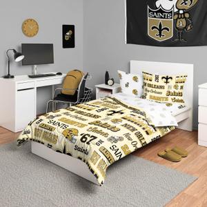 FOCO Unisex-Adult NFL Team Logo Bed in a Bag Comforter Sheets Pillow Cases Bedding 5-Piece Set (Tw")