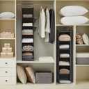 YOUDENOVA Hanging Closet Organizer, 6-Shelf Closet Hanging Storage Shelves, 2 Packs, Grey, 11.8d X 11.8w X 47.2h in