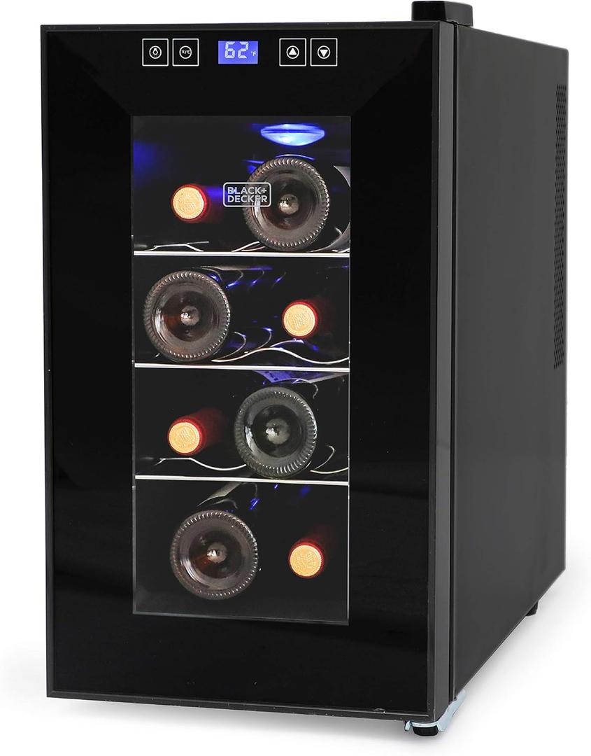 BLACK+DECKER BD60026 Wine Cellar with LED Display (8-Bottle Capacity)