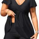 Aqua Eve Plus Size Tankini Swimsuits Bathing Suit - Women Two Piece with Shorts Tummy Control Swimwear (Black), Size: 16 Plus