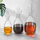 Affogato Glass Oil Bottle with Spout, Olive Oil Dispenser Vinegar Drizzler Pourer Stopper Pot, Soy Sauce Vinegar Cruet Non Drip Heat-Resistant for Cooking Kitchen Restaurant BBQ (10 oz)