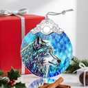 Stained Glass Ornament, Christmas Ornament, Hanging Ornaments for Home Decor & Christmas Tree Ornaments  Exquisite Holiday Decor, Xmas Gifts & Holiday Present - Wolf
