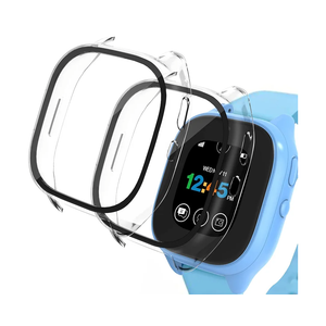 Fikslip Compatible for Gizmo Watch 3 Screen Protector Case, 2-Pack Hard PC with Tempered Glass Full Cover Bumper Shell Accessories