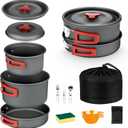 Alocs Camping Cookware, Portable Camping Essentials with Accessories, Camping Gear Camping Cooking Set for Outdoor Cooking, Backpacking, Hiking and Picnic.