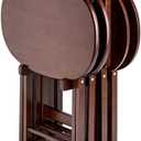 Winsome Nathan Snack Table Set with Stand, for Living Room, 26", Cappuccino, Set of 4 Tables