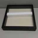 11x11 Shadow Box Frame with Linen Back - Sturdy Rustic Memory Display Case of Flower, Pictures, Medals and More, Black