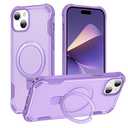 HIGLYCASE Compatible with iPhone 15 Case with Invisible Magnetic Kickstand [Compatible with MagSafe] [10-FT Military Drop Protection] Slim Hard Back Soft Edge Phone Cover 6.1 Inch, Purple