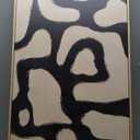 Framed Abstract Neutral Horizontal Wall Art for Living Room, Black Beige Mid Century Modern Artwork for Walls, Large Abstract Canvas Painting Print for Bedroom Hallway Home Office Wall Decor, 24x48 In