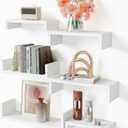 White Floating Shelves for Wall - Set of 6 Wall Shelves Set for Bedroom & Living Room - Modern Display Wood Shelves for Kitchen, Bathroom, Office & Home Decor