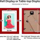 KINLINK 5x7 Picture Frame Red, Solid Wood Frames with Acrylic Plexiglass for 3.5x5/4x6 with Mat or 5x7 without Mat, Tabletop and Wall Display Photo Frame Set of 4