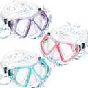 Fabbay 3 Pieces Swimming Diving Goggles With Nose Cover Adult Swim Snorkel Goggle Swim Goggle Pack Pool Goggles For Youth Men Women