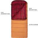 Teton Deer Hunter 0F Degree Sleeping Bag. Warm and Comfortable Camping Sleeping Bags, Teton Tough Canvas Shell for Camping, Hunting, and Cold Weather, Green/ Rose