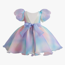 Toddler Flower Girl Dress Backless Puffy Tutu Dress for Baby Girls Puff Sleeve Pageant Dresses Birthday Party Size 100